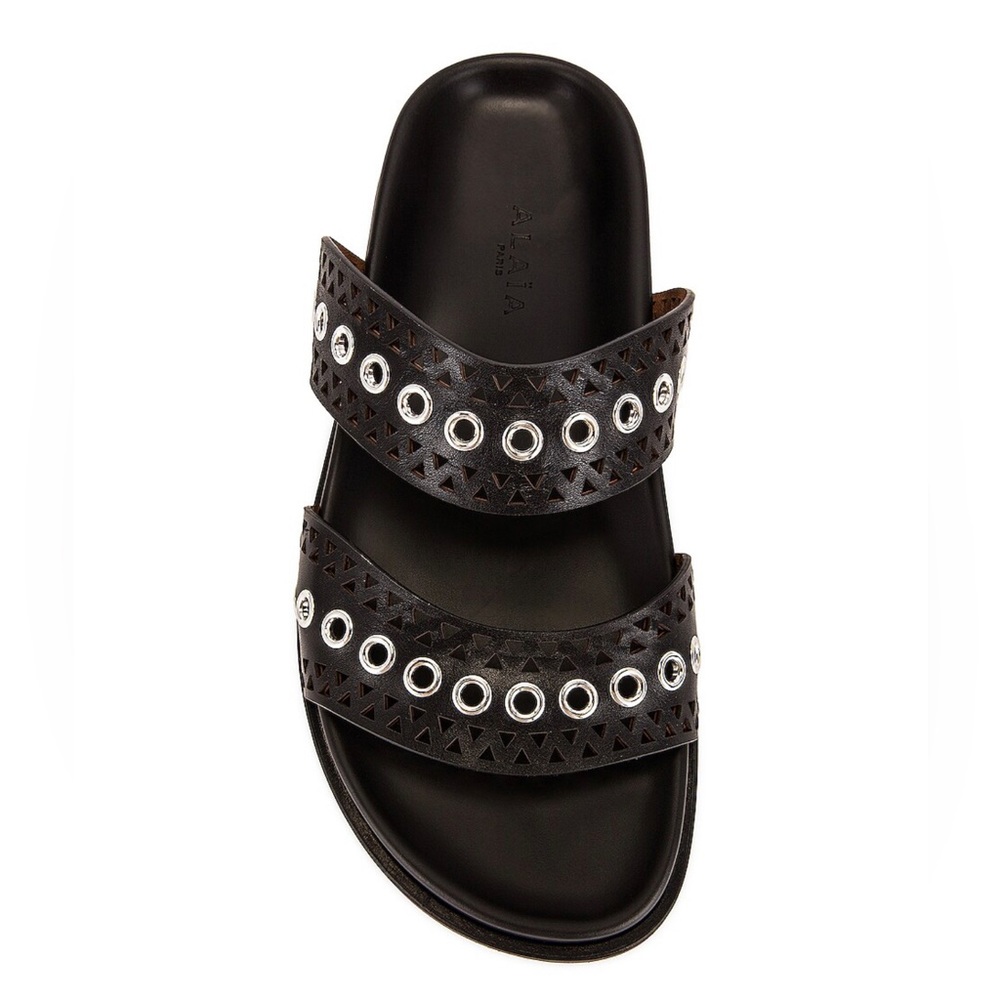 New Alaia Italian Leather Slides